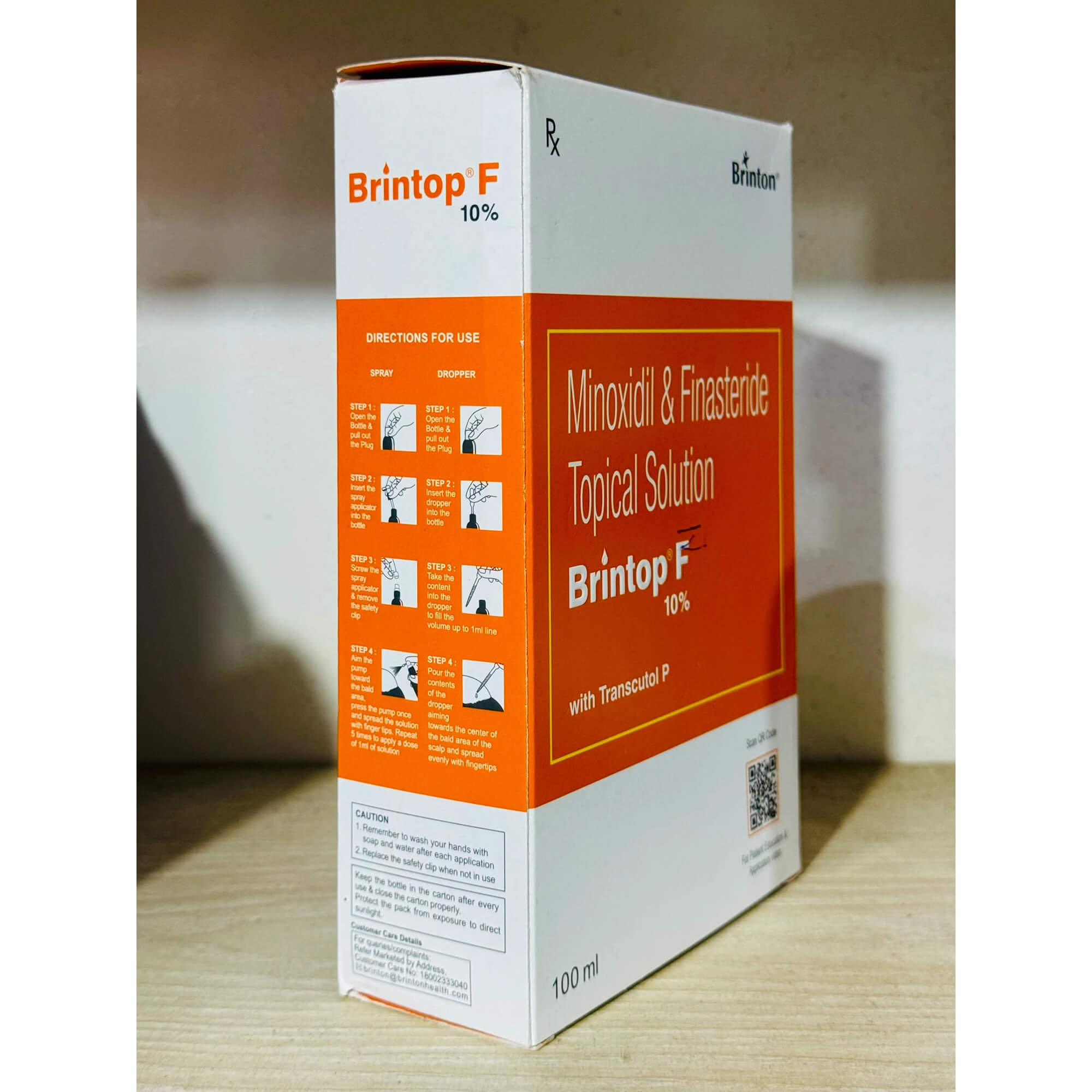 Brintop F 10% Topical Solution (Minoxidil + Finersteride)-100ml - Image 3