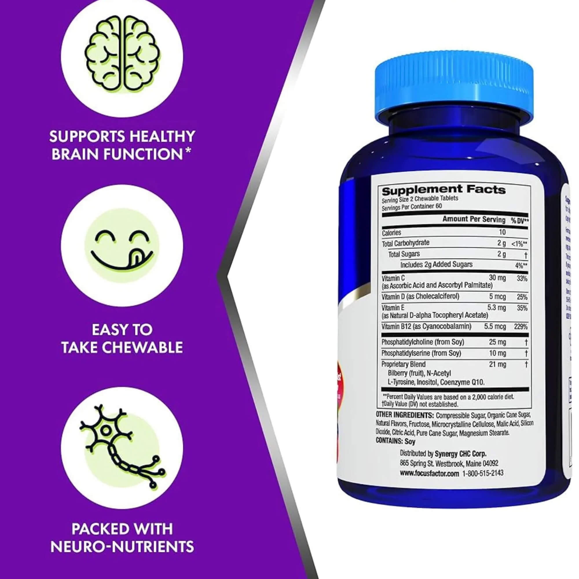 Focus Factor Kids Extra Strength Daily Chewable for Brain Health Support, 120 Counts - Image 3
