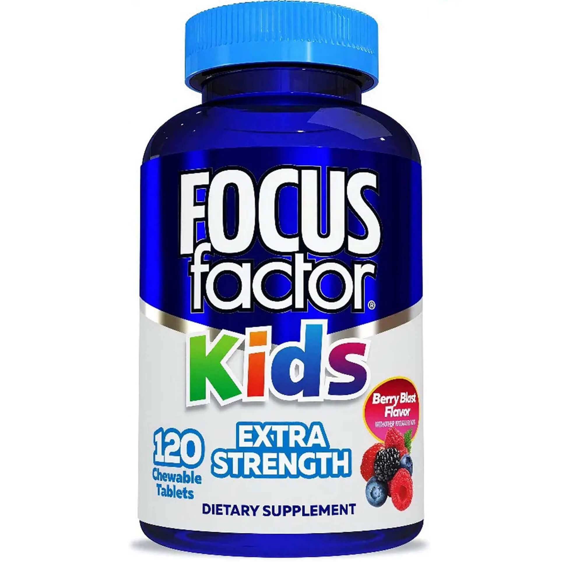Focus Factor Kids Extra Strength Daily Chewable for Brain Health Support, 120 Counts