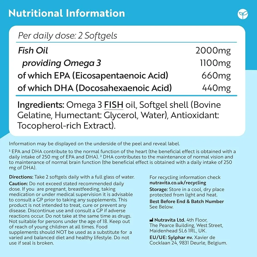 Nutravita Omega 3 High Strength 2000mg with 660mg EPA & 440mg DHA, 240 Softgels - Image 5