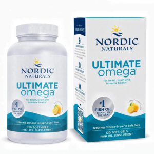 Nordic Naturals Ultimate Omega Lemon 1280 mg Fish Oil, 120 Softgels