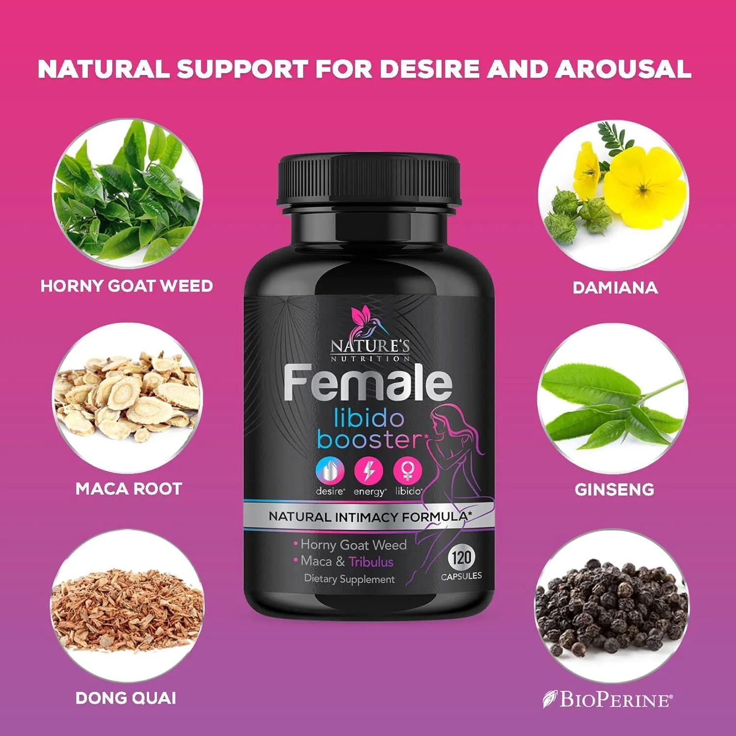 Nature's Nutrition Women Vitamins - Formula Supports Energy Excitement - 120 Capsules - Image 3