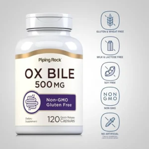 Piping Rock Ox Bile Supplement 500mg | 120 Capsules | Digestive Enzyme