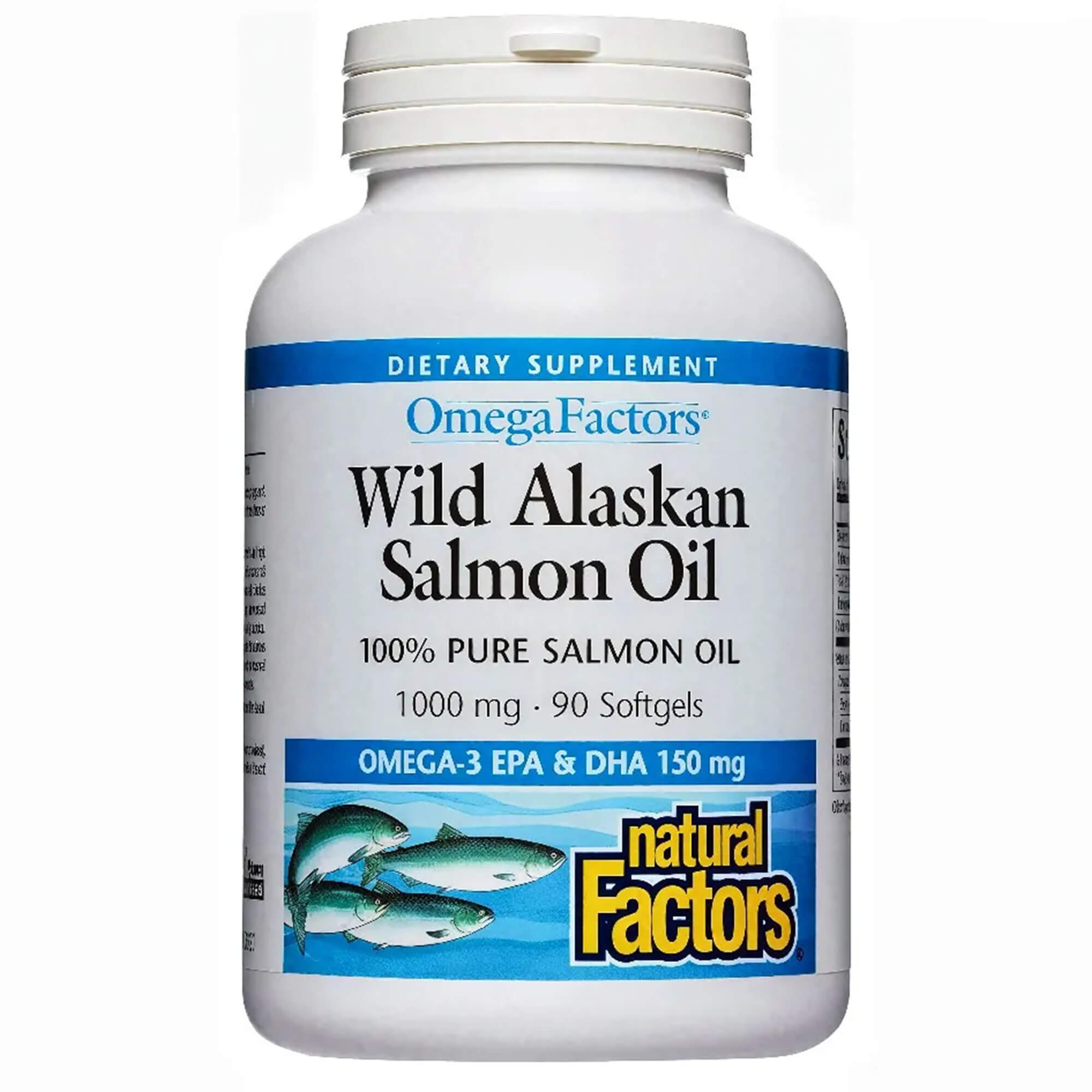 Natural Factors Wild Alaskan Salmon Oil, Supports Heart and Brain Health with Omega-3 -90 Softgels