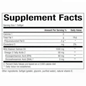 Natural Factors Wild Alaskan Salmon Oil, Supports Heart and Brain Health with Omega-3 -90 Softgels