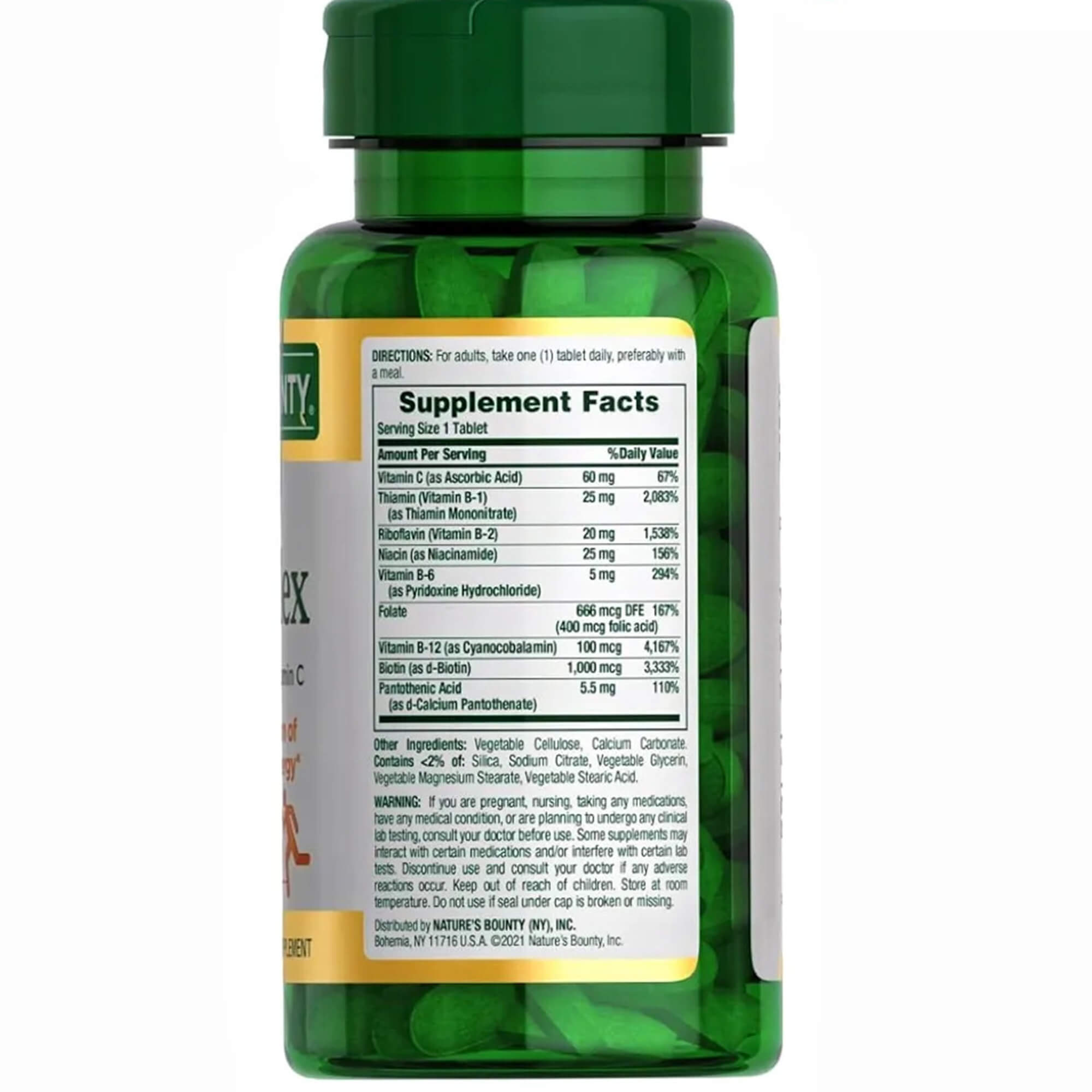 Nature's Bounty Super B Complex Vitamins with Vitamin C & Folic Acid 150 Tablets - Image 2