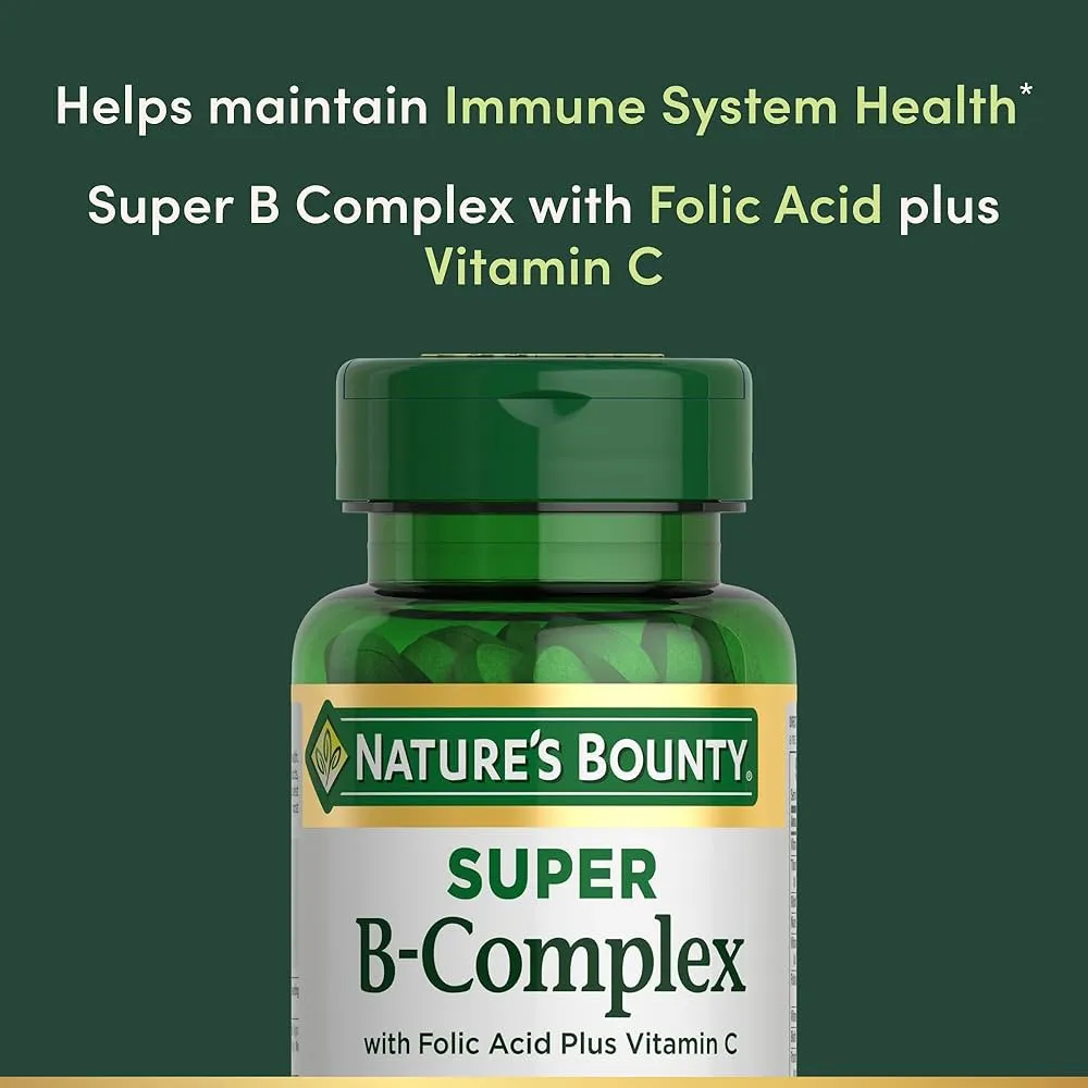 Nature's Bounty Super B Complex Vitamins with Vitamin C & Folic Acid 150 Tablets - Image 6